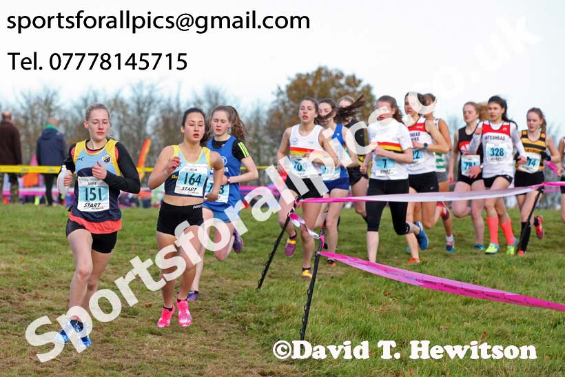 Womens under-17s and under-20s 2017 Start Fitness North Eastern Harrier League, Aykley Heads, Durham. Photo:  David T. Hewitson/Sports for All Pics